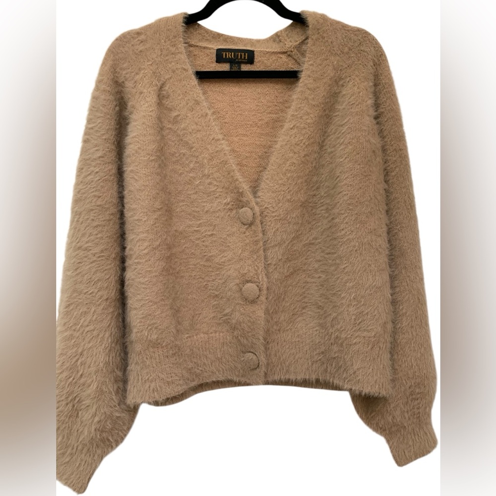 Truth Fuzzy Tan Cardigan